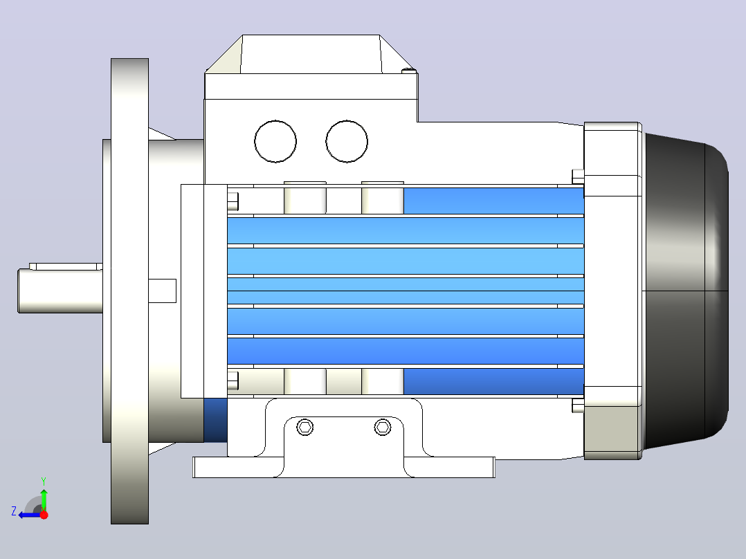 IM B35 H80-180(YE2、YE3)通用电机[YE3-80M2-4-B35]右视图