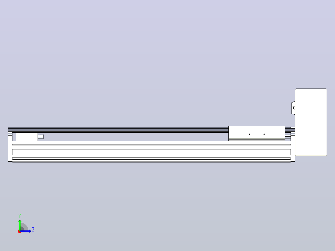 皮带直线轴半封闭可选导轨TPA-HNB-175D-140-L500-LU-Y-P75-N3左视图