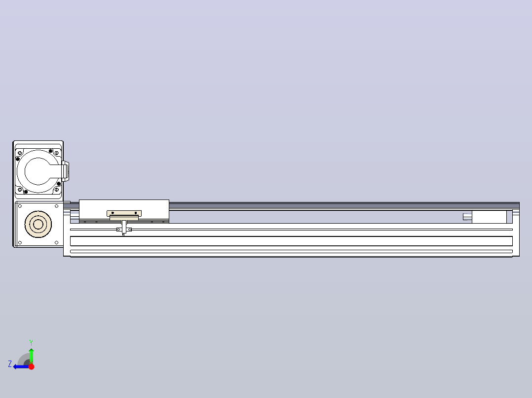 皮带直线轴半封闭可选导轨TPA-HNB-175D-140-L500-LU-Y-P75-N3右视图