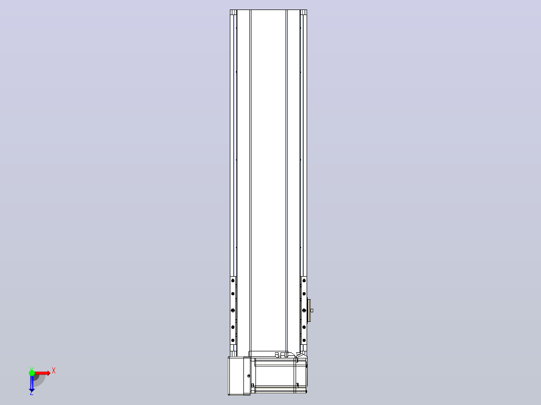 皮带直线轴半封闭可选导轨TPA-HNB-175D-140-L500-LU-Y-P75-N3俯视图