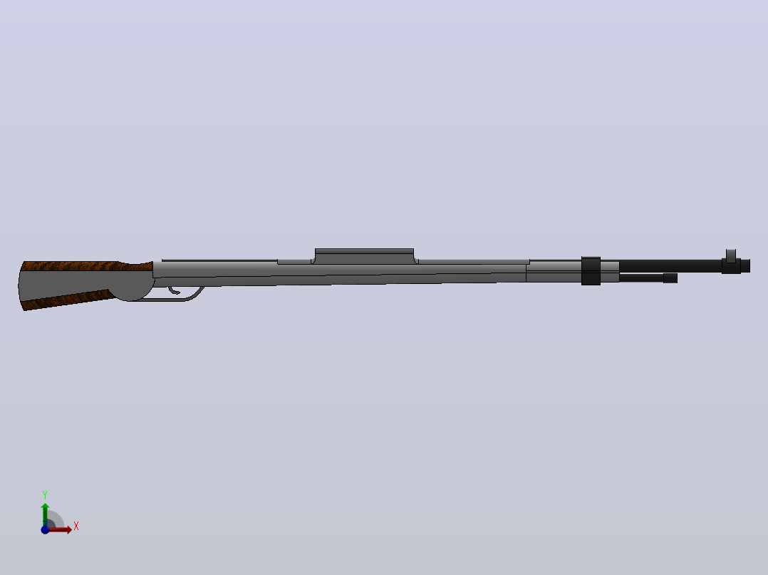 kar98配备8倍范围狙击枪前视图