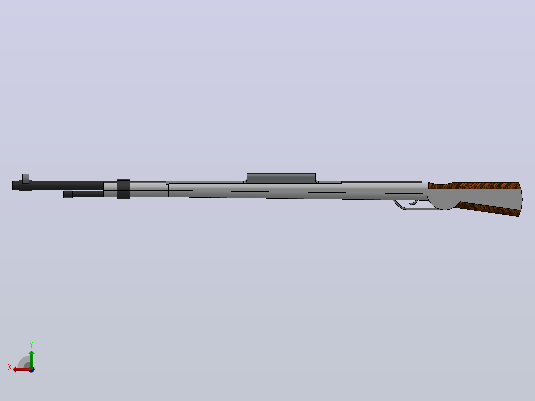 kar98配备8倍范围狙击枪后视图