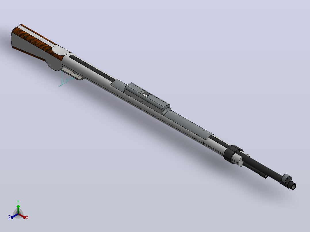 kar98配备8倍范围狙击枪正等轴测图