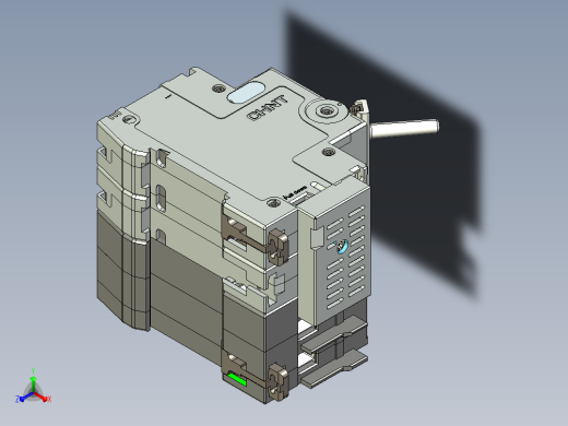 NB5LE-63FB 2P剩余电流动作断路器三维模型202409