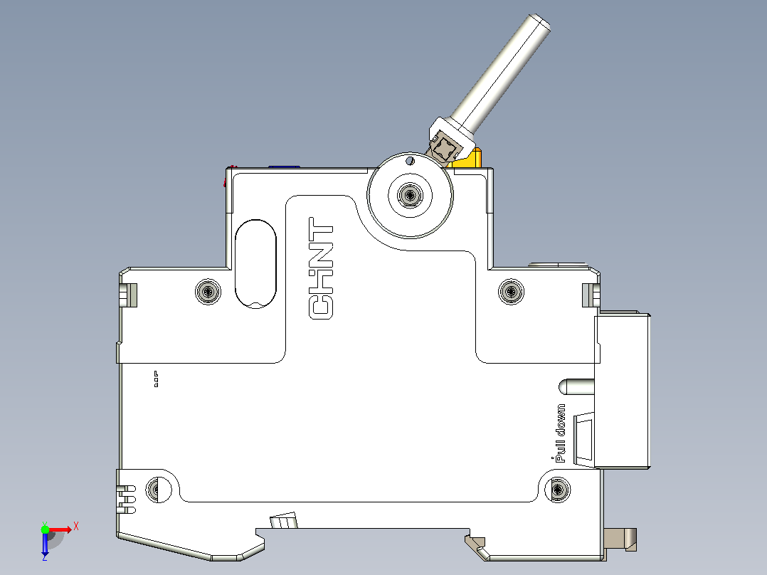 NB5LE-63FB 2P剩余电流动作断路器三维模型202409俯视图