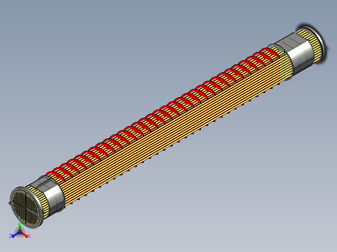 浮头式换热器（原创）正等轴测图