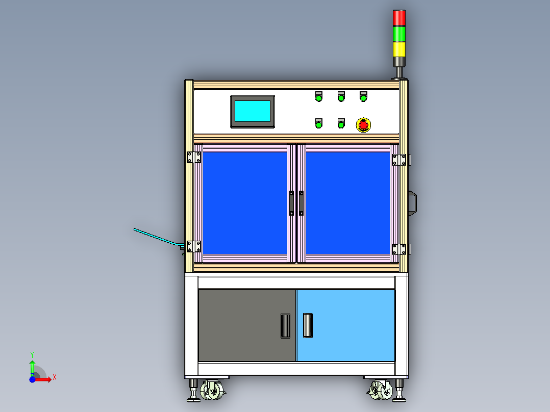 弯针自动包装机3D图纸H354 G261 非标自动化机械3D图纸设计前视图