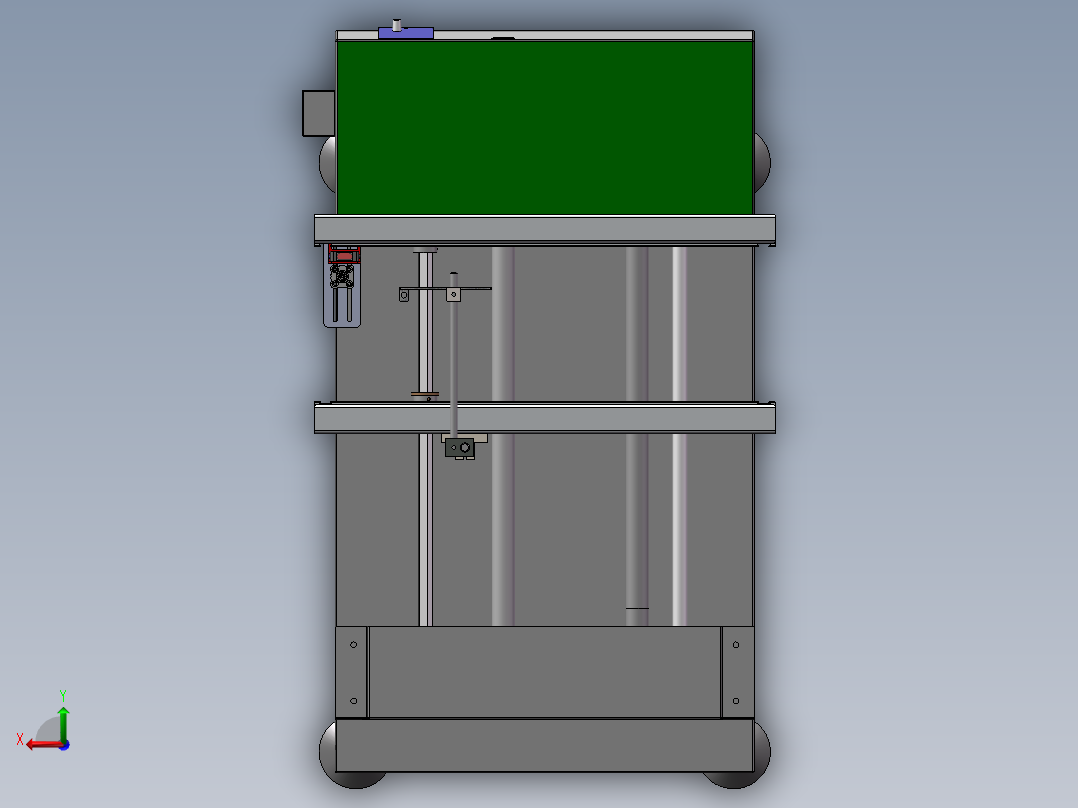 流水线ICT前接驳台完整模型3D模型后视图