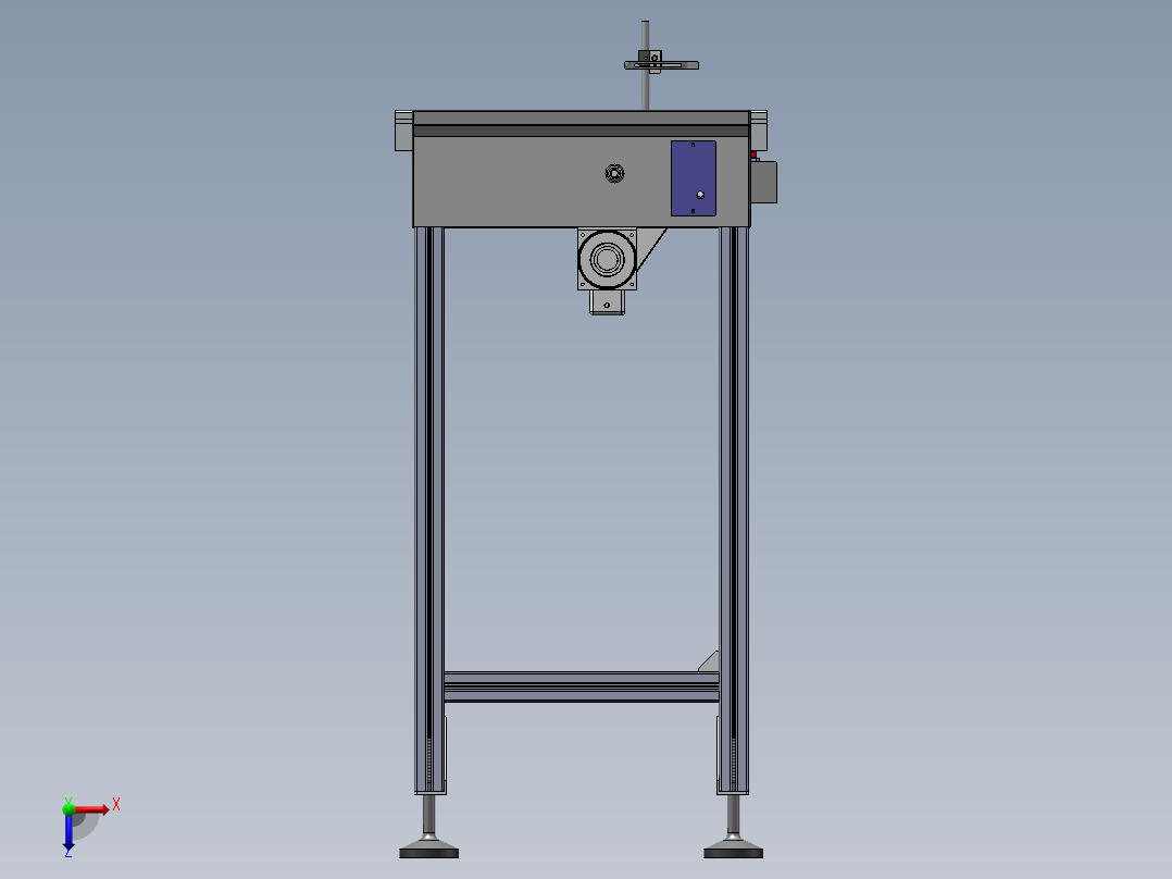 流水线ICT前接驳台完整模型3D模型俯视图