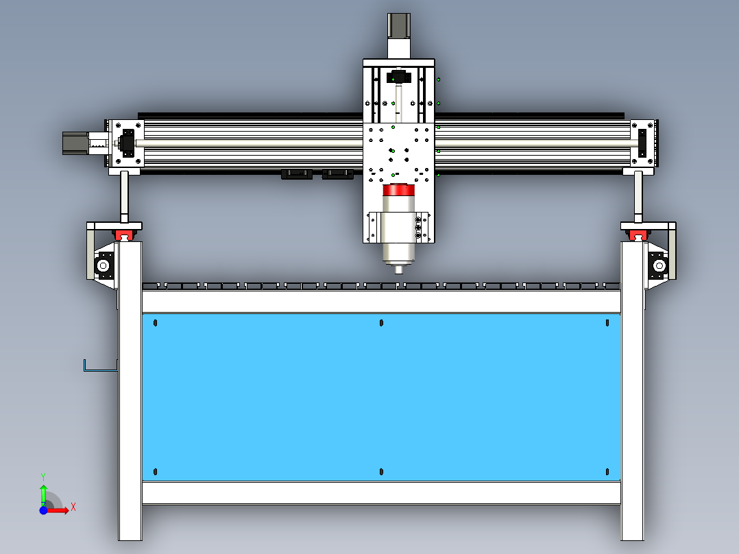 cnc 机床数控装配和控制箱前视图