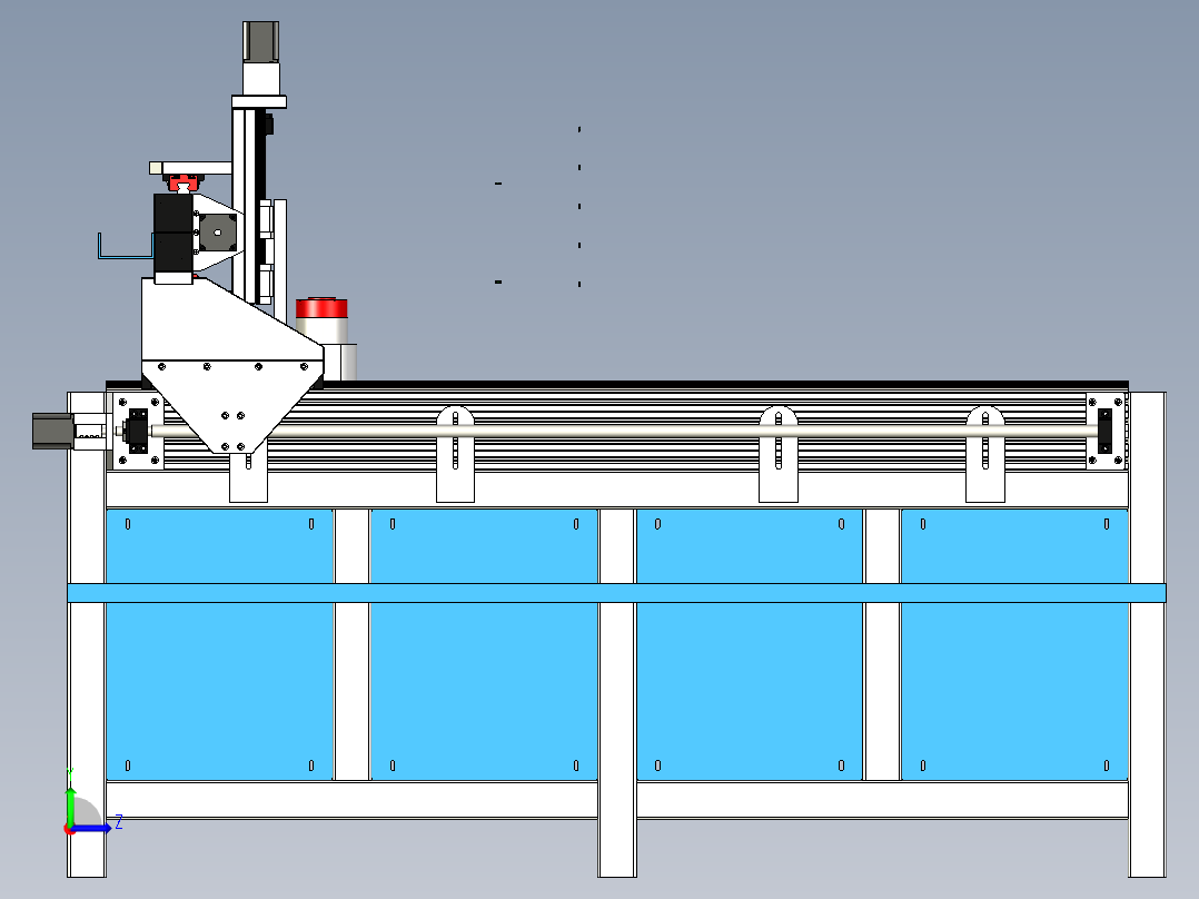 cnc 机床数控装配和控制箱左视图