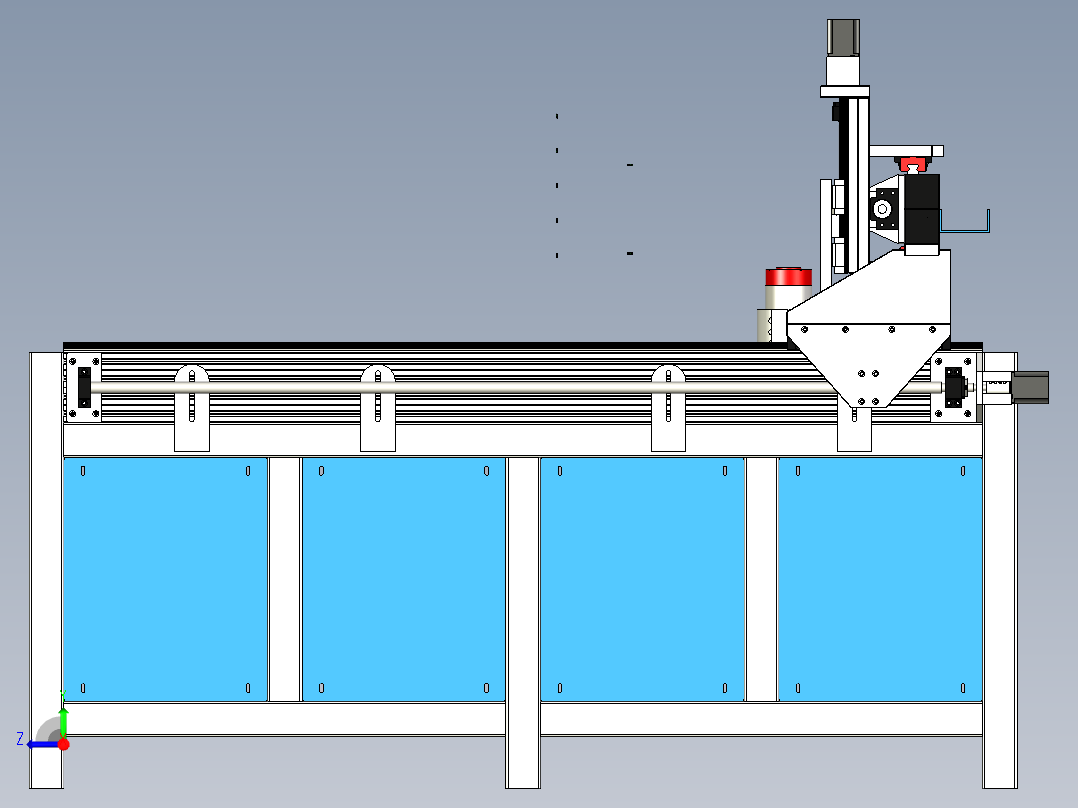 cnc 机床数控装配和控制箱右视图