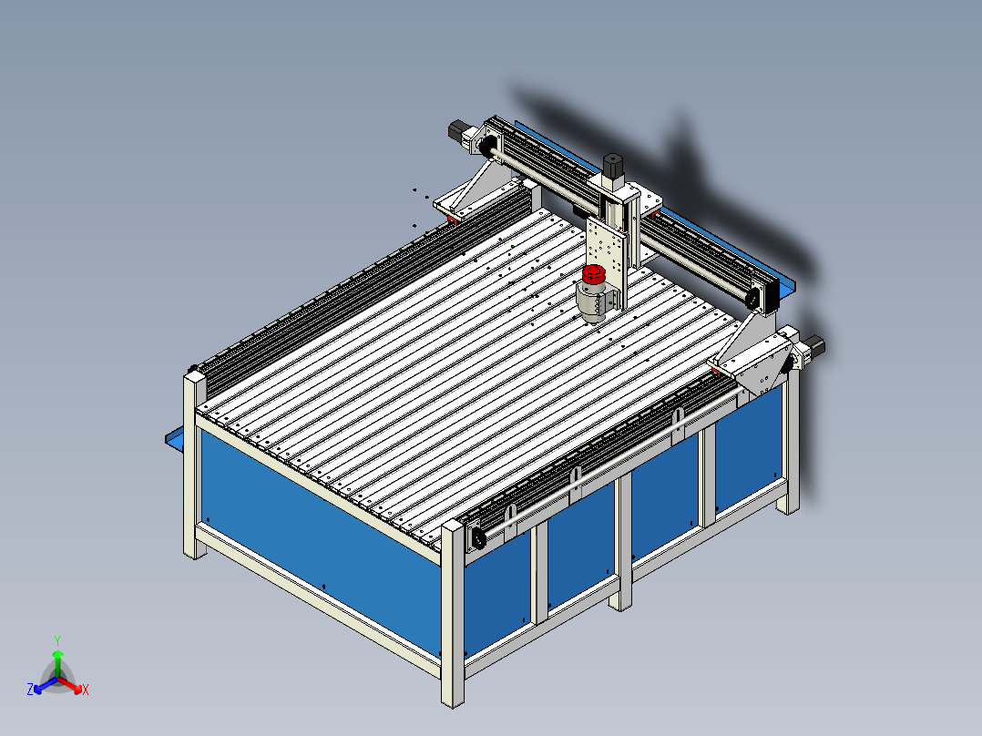 cnc 机床数控装配和控制箱正等轴测图