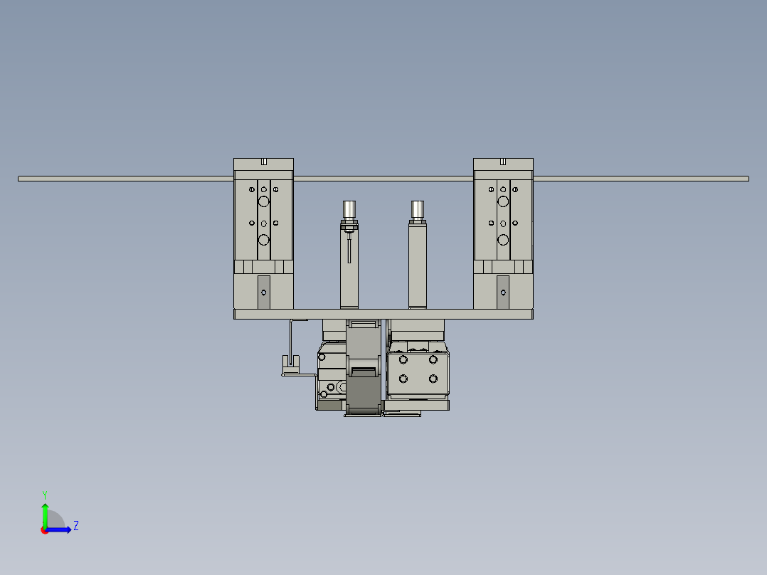 PCB板前制程洗板夹取－机械手左视图
