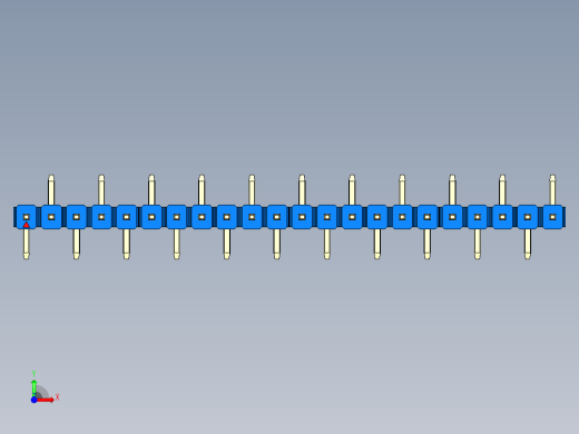 彩色公排针 100mil 2.54mm 系列-DS1022_blue_22p_100mil_Type_SMT_R2_rev1.0前视缩略图