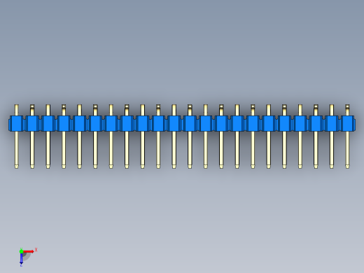 彩色公排针 100mil 2.54mm 系列-DS1022_blue_22p_100mil_Type_SMT_R2_rev1.0俯视缩略图