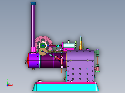 博物馆蒸汽火车驱动器前视缩略图