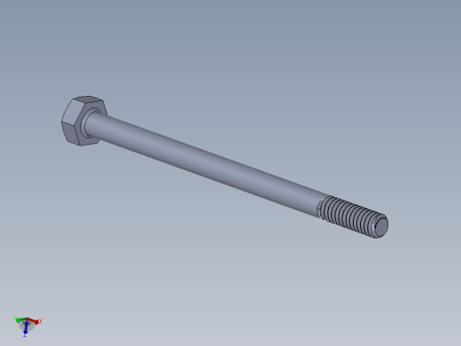 UNC 六角螺栓-Hex Bolt 0.250-20 x 4.SLDPRT
