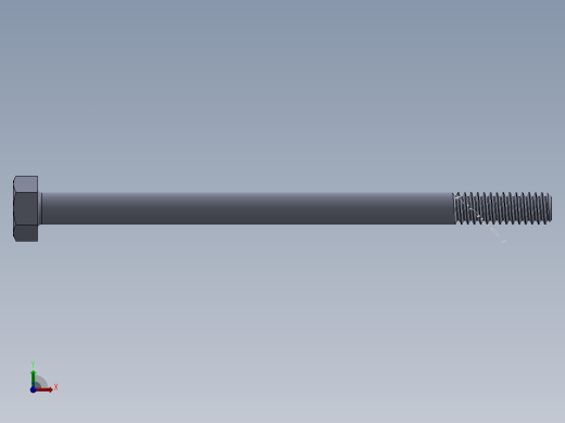 UNC 六角螺栓-Hex Bolt 0.250-20 x 4.SLDPRT前视缩略图