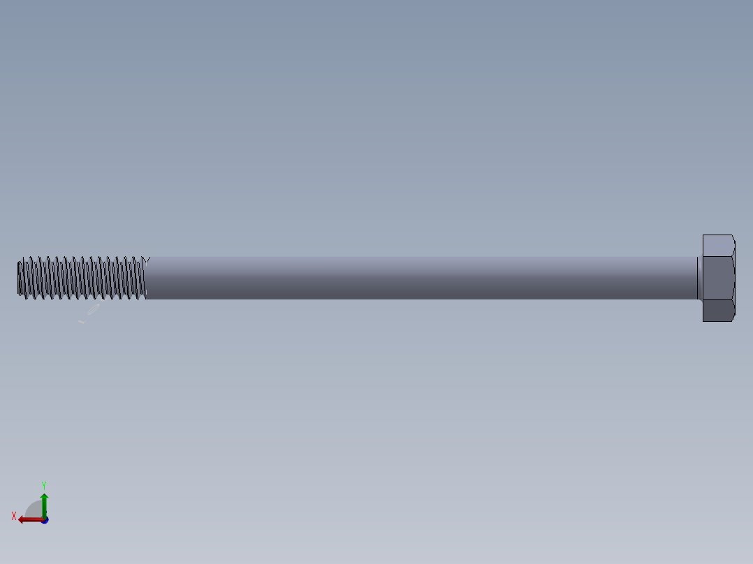 UNC 六角螺栓-Hex Bolt 0.250-20 x 4.SLDPRT后视图