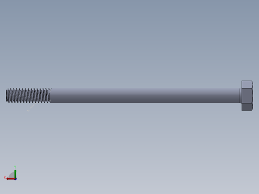 UNC 六角螺栓-Hex Bolt 0.250-20 x 4.SLDPRT后视缩略图