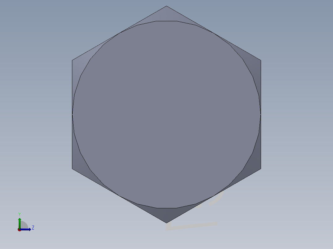 UNC 六角螺栓-Hex Bolt 0.250-20 x 4.SLDPRT左视图