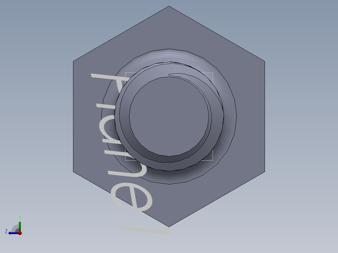 UNC 六角螺栓-Hex Bolt 0.250-20 x 4.SLDPRT右视图