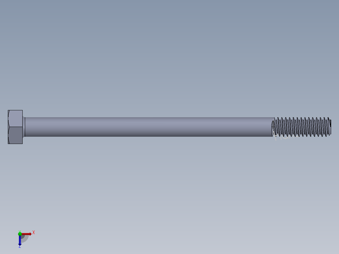 UNC 六角螺栓-Hex Bolt 0.250-20 x 4.SLDPRT俯视图