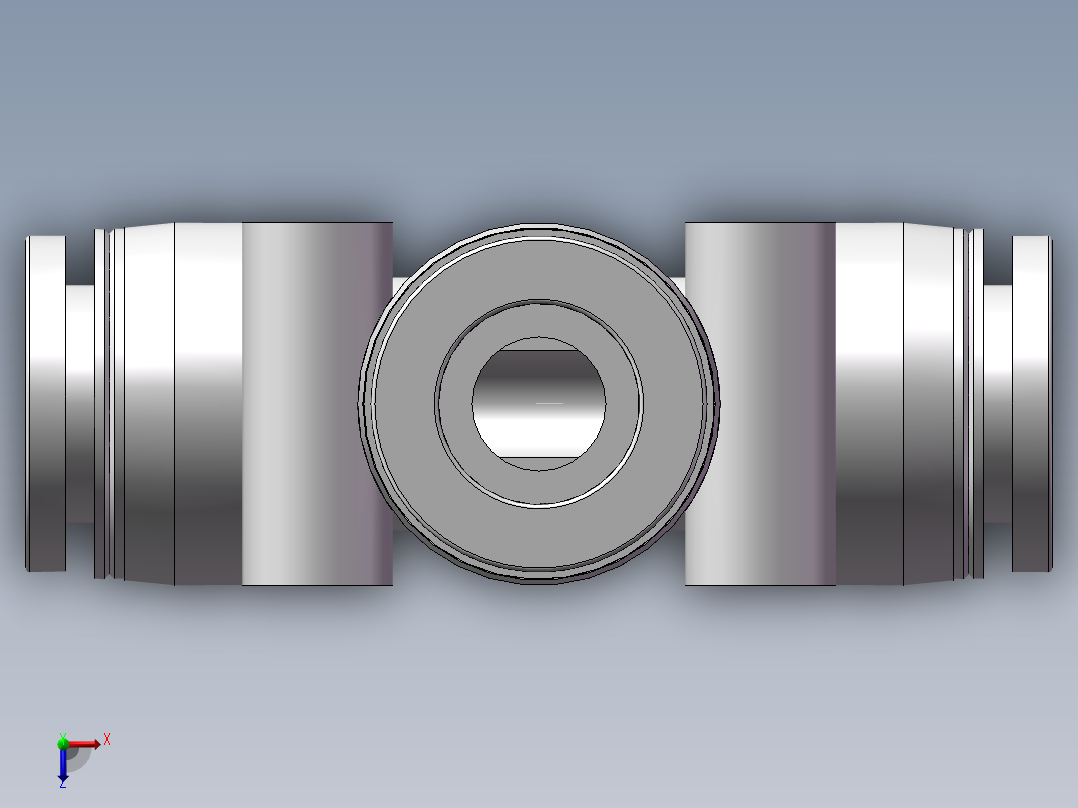 气动接头-T型三通APEW10-8（10变8）俯视图