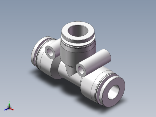 气动接头-T型三通APEW10-8（10变8）正等轴测缩略图