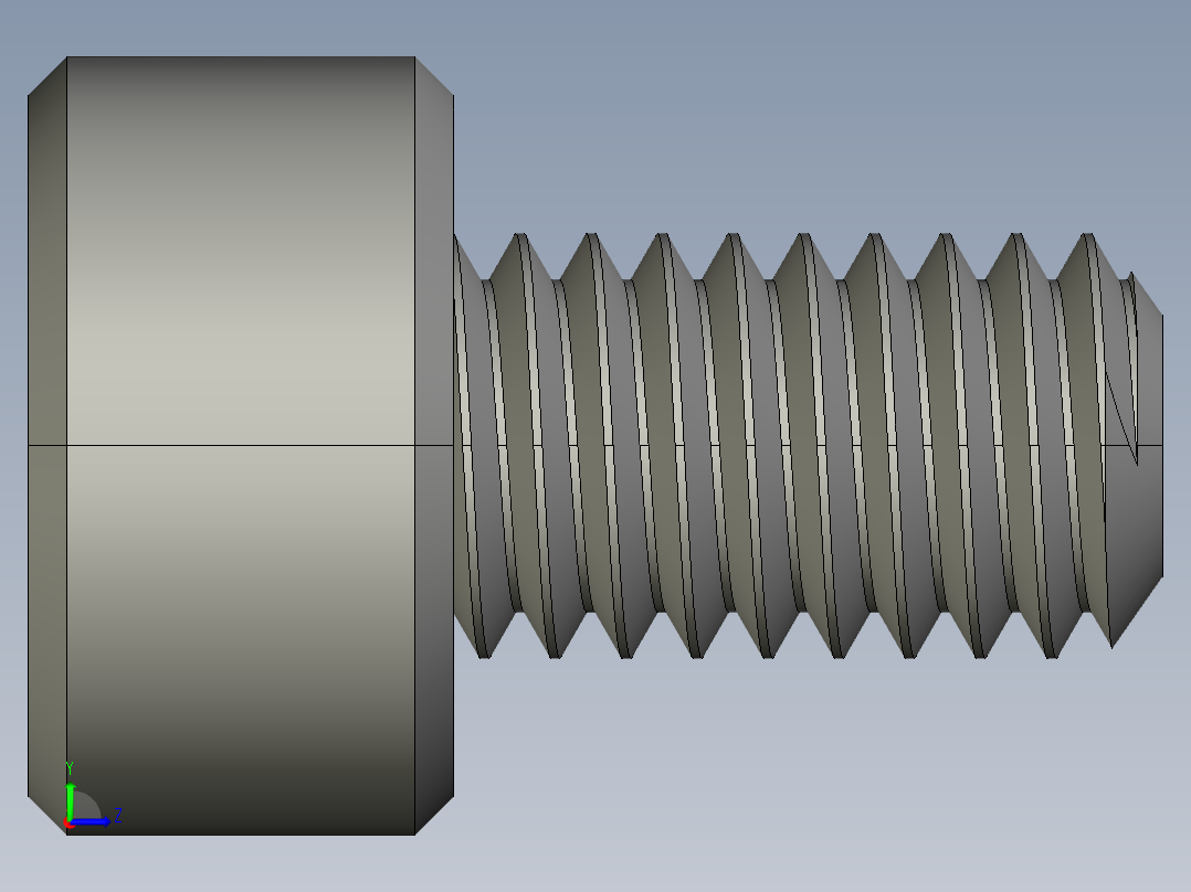 M3 x 0.5mm Thread 5mm LONG SOCKET HEAD CAP SCREW.STEP左视图