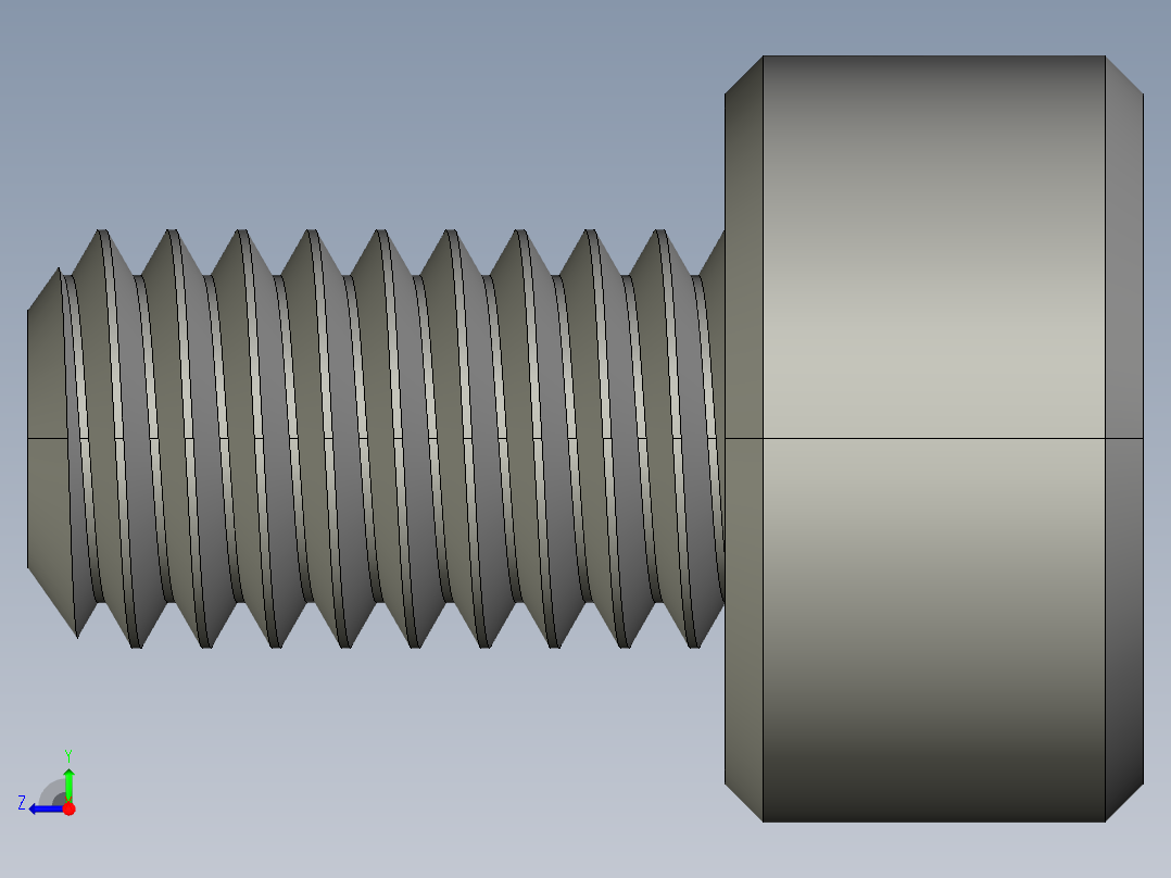 M3 x 0.5mm Thread 5mm LONG SOCKET HEAD CAP SCREW.STEP右视图