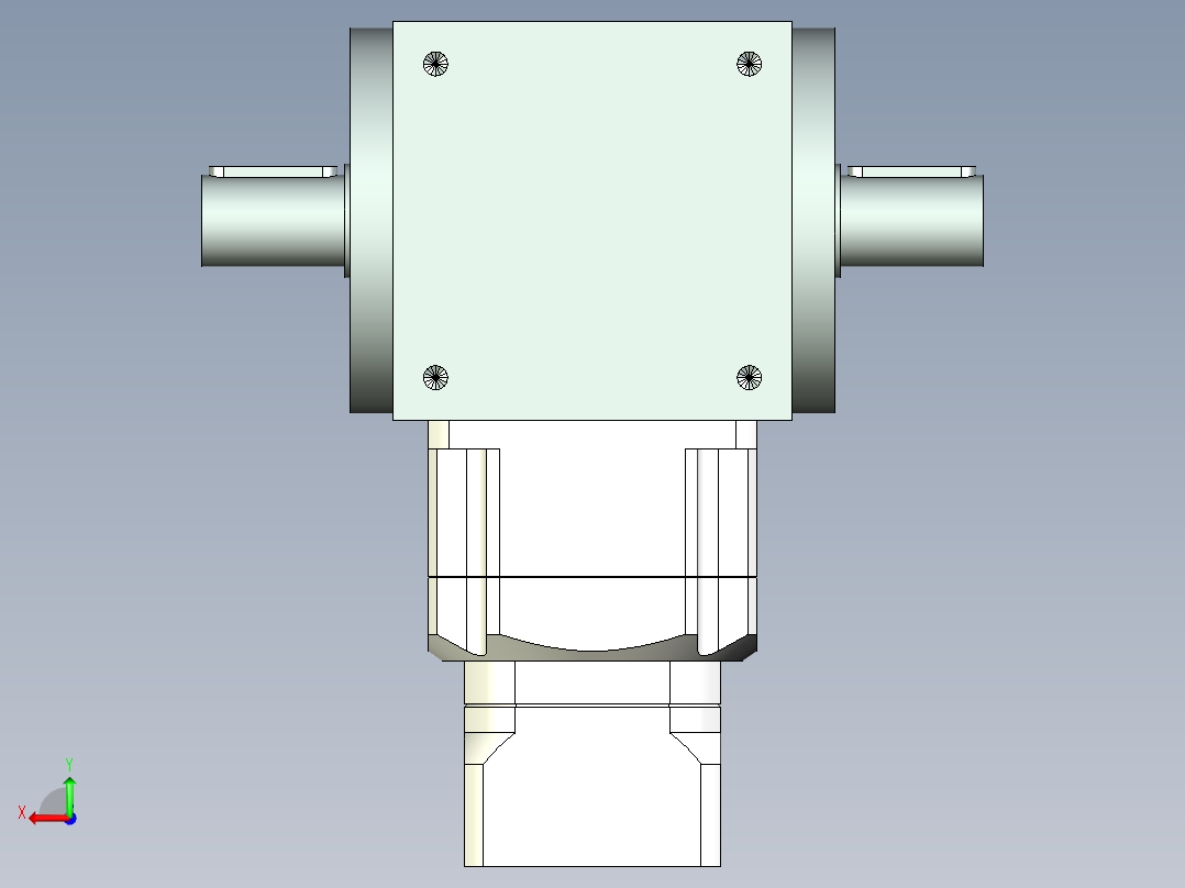 换向器PW140双轴 PGH115T-L2 19-70-90-M6.stp后视图