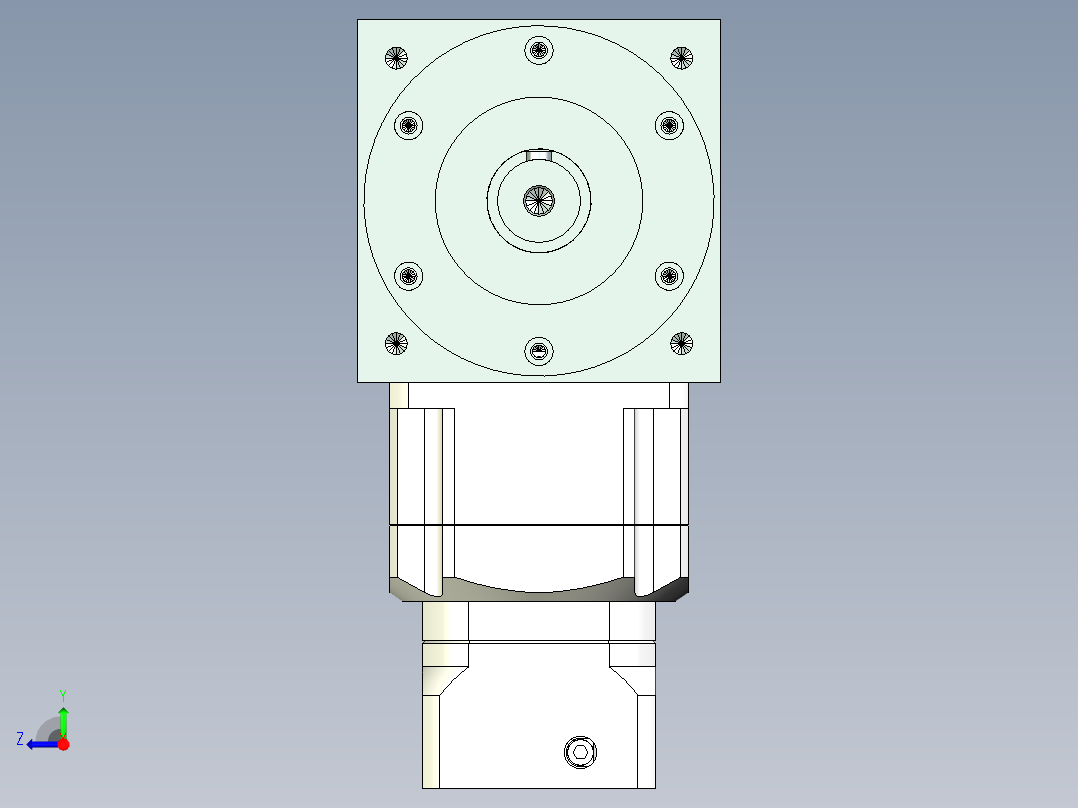 换向器PW140双轴 PGH115T-L2 19-70-90-M6.stp右视图
