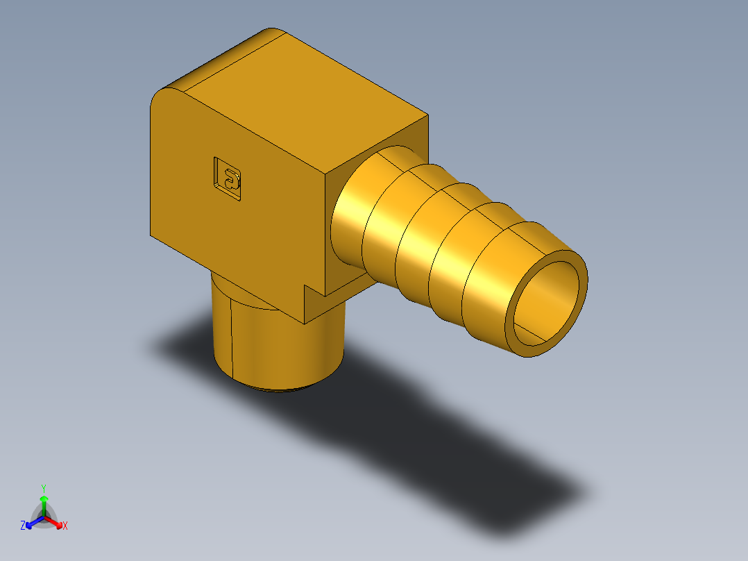 倒齿式工业管接头Hose Barb 90Deg Elbow to Male Pipe 129HB-8-4主视图