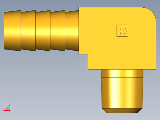 倒齿式工业管接头Hose Barb 90Deg Elbow to Male Pipe 129HB-8-4后视缩略图