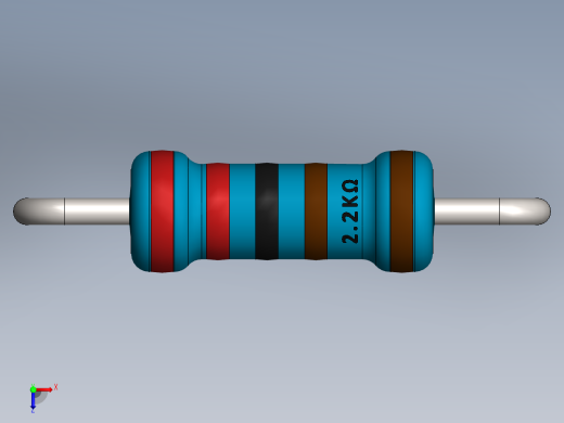 电容器 二极管 电阻器-Resistor 2.2K Ohm Blue俯视缩略图