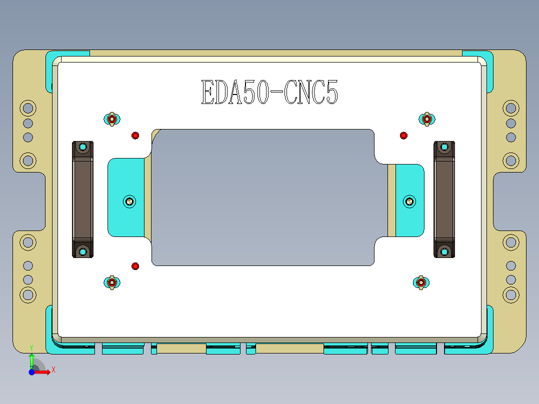 EDA50-笔记本CNC工装夹具三维模型CNC5-190329前视图