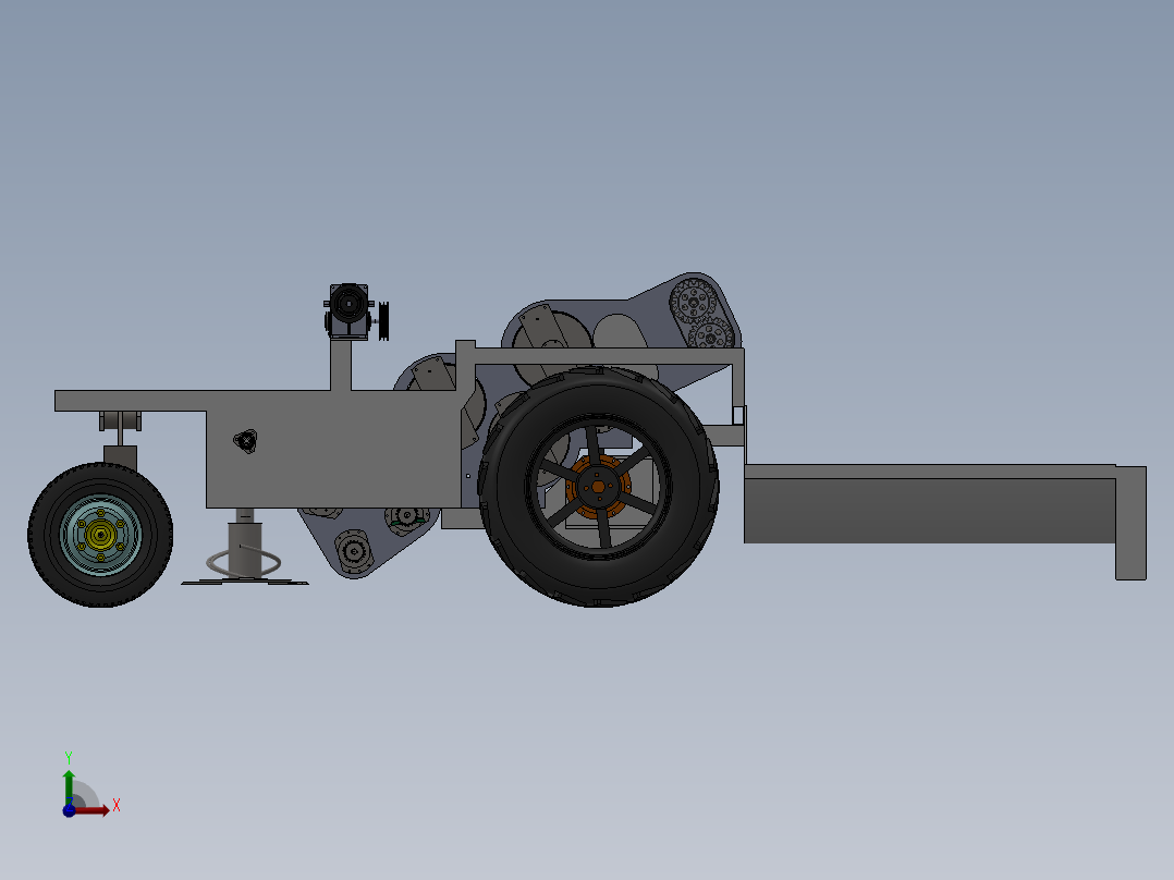 甘蔗收割机全套前视图