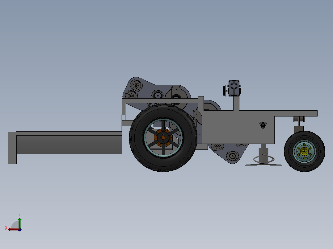 甘蔗收割机全套后视图