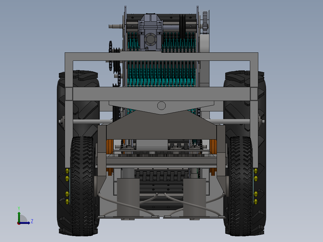 甘蔗收割机全套左视图