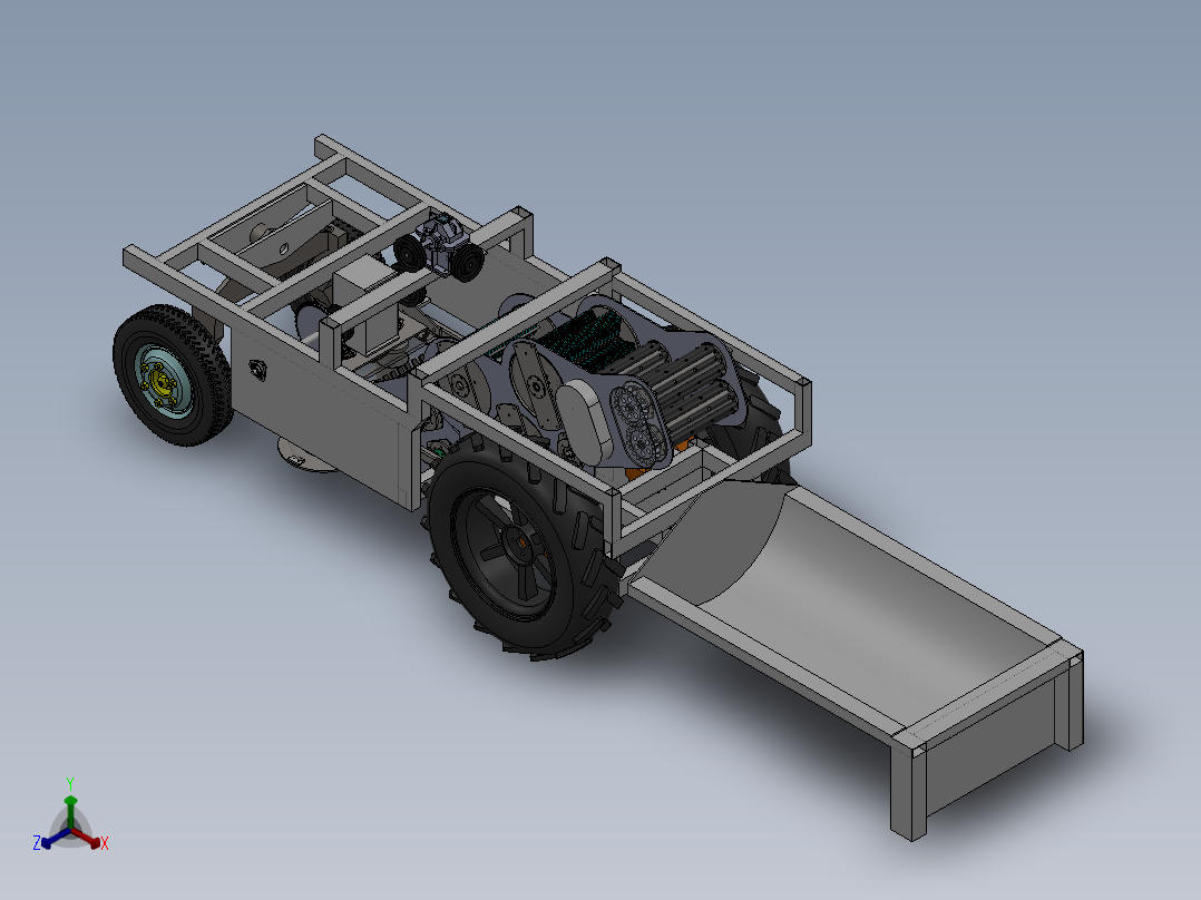 甘蔗收割机全套正等轴测图