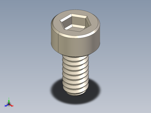 Screw_DIN_912_M1.4x3F_A2.STEP公制内六角螺钉