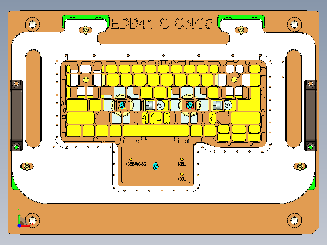 EDB41-C笔记本CNC工装夹具三维模型-CNC5-191113前视图