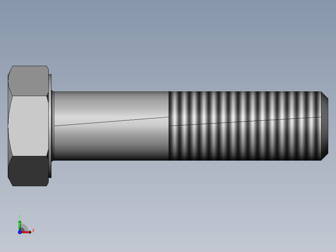 六角头螺栓C级M20×80前视图