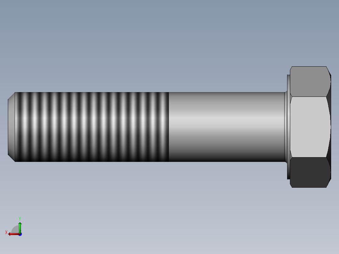 六角头螺栓C级M20×80后视图