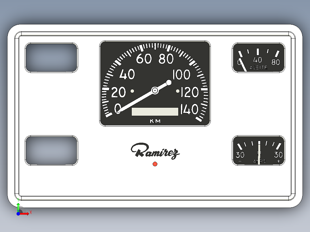 Ramirez Rural 750 的仪表板 Stewart Warner前视图