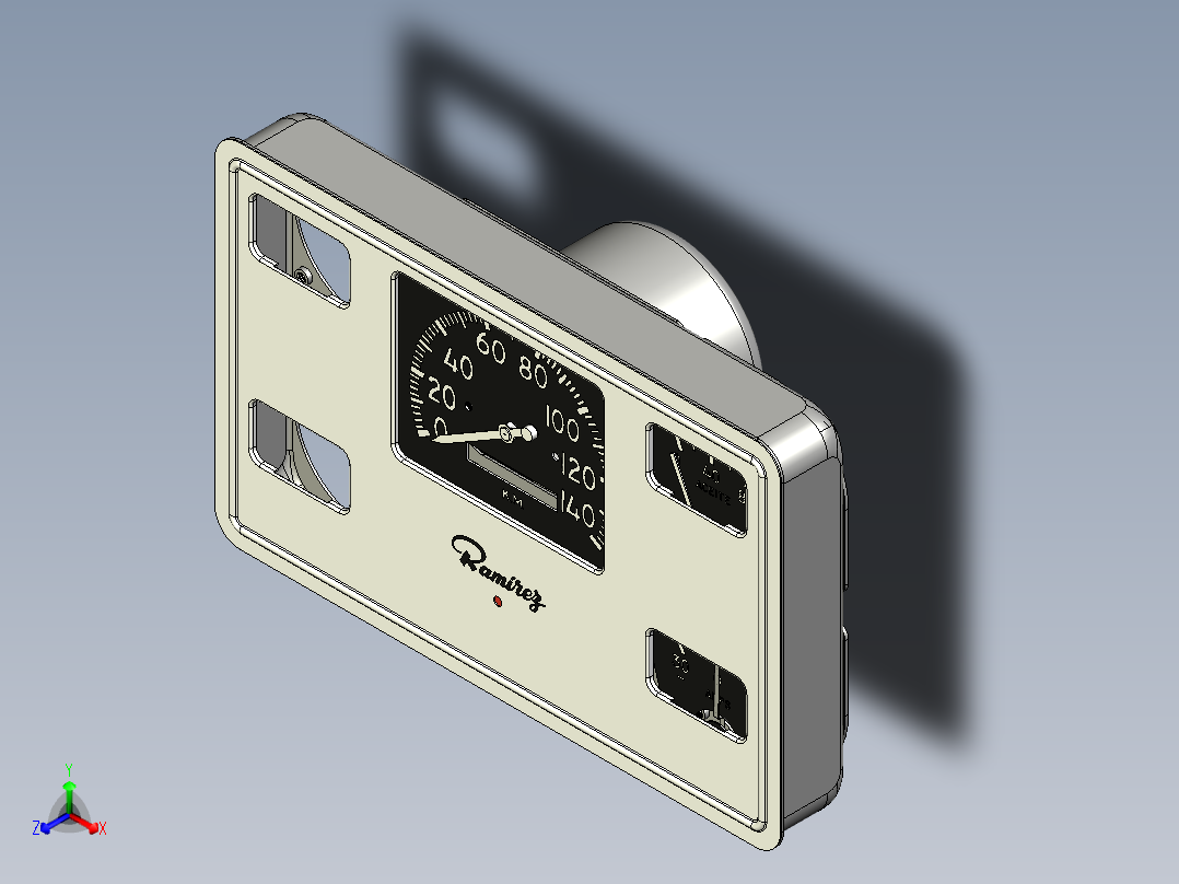 Ramirez Rural 750 的仪表板 Stewart Warner正等轴测图