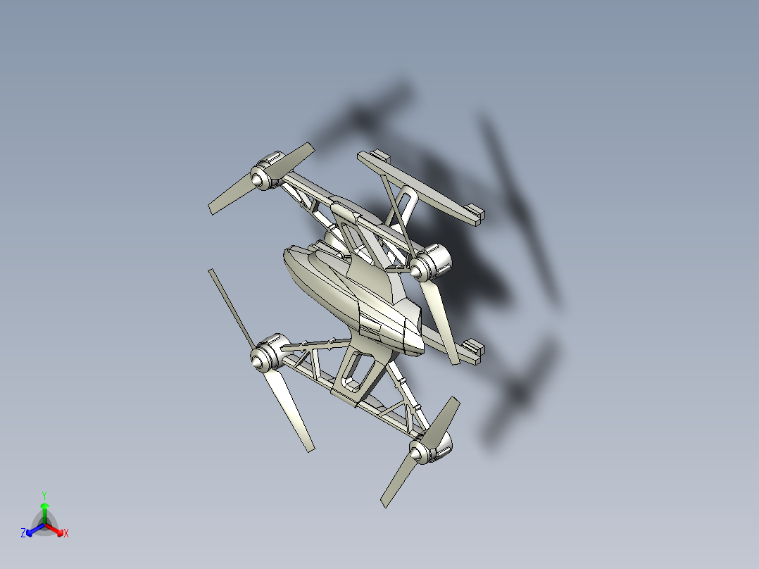 yuneec q500四轴无人机3D建模图纸