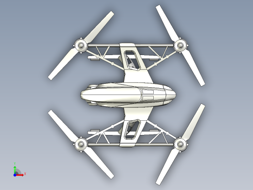 yuneec q500四轴无人机3D建模图纸前视缩略图